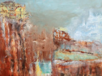 Hugo Correa, Italia, acrílico sobre tela, 100 x 100 cm., 2024